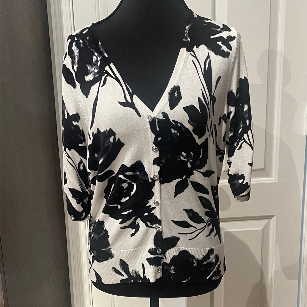 INC International Concepts Floral Cardigan (D)